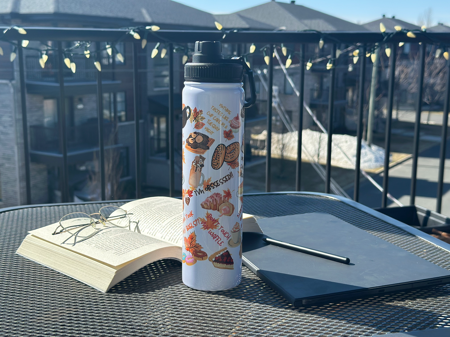 Coffee and sweets Stainless steel tumbler.