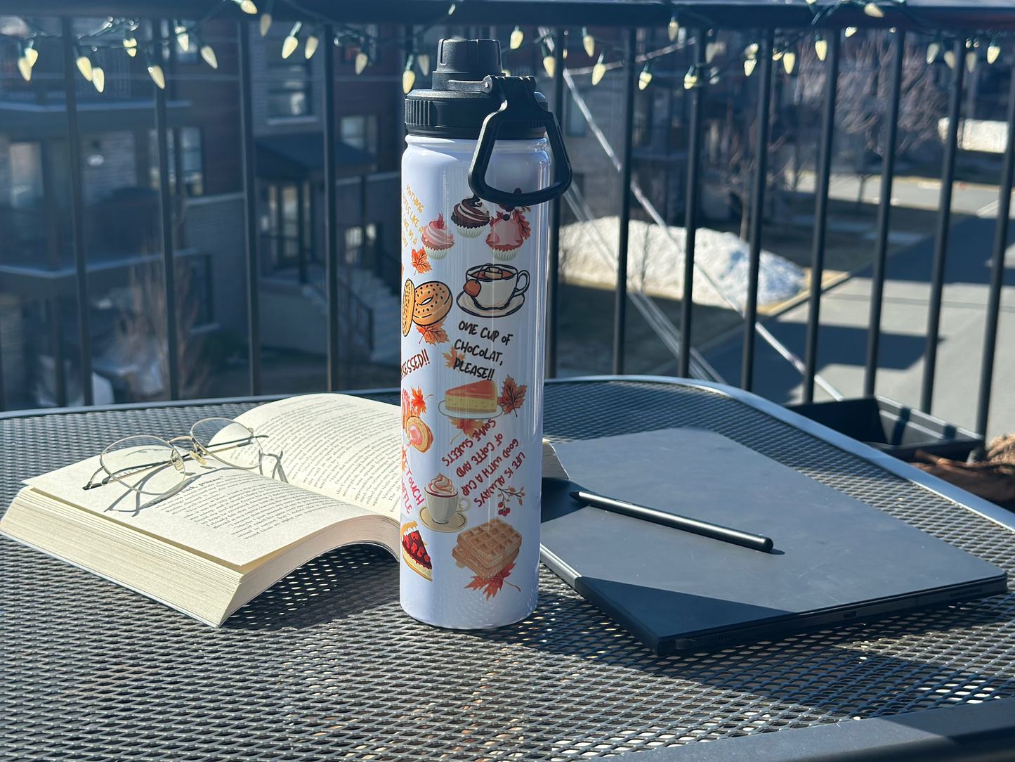Coffee and sweets Stainless steel tumbler.