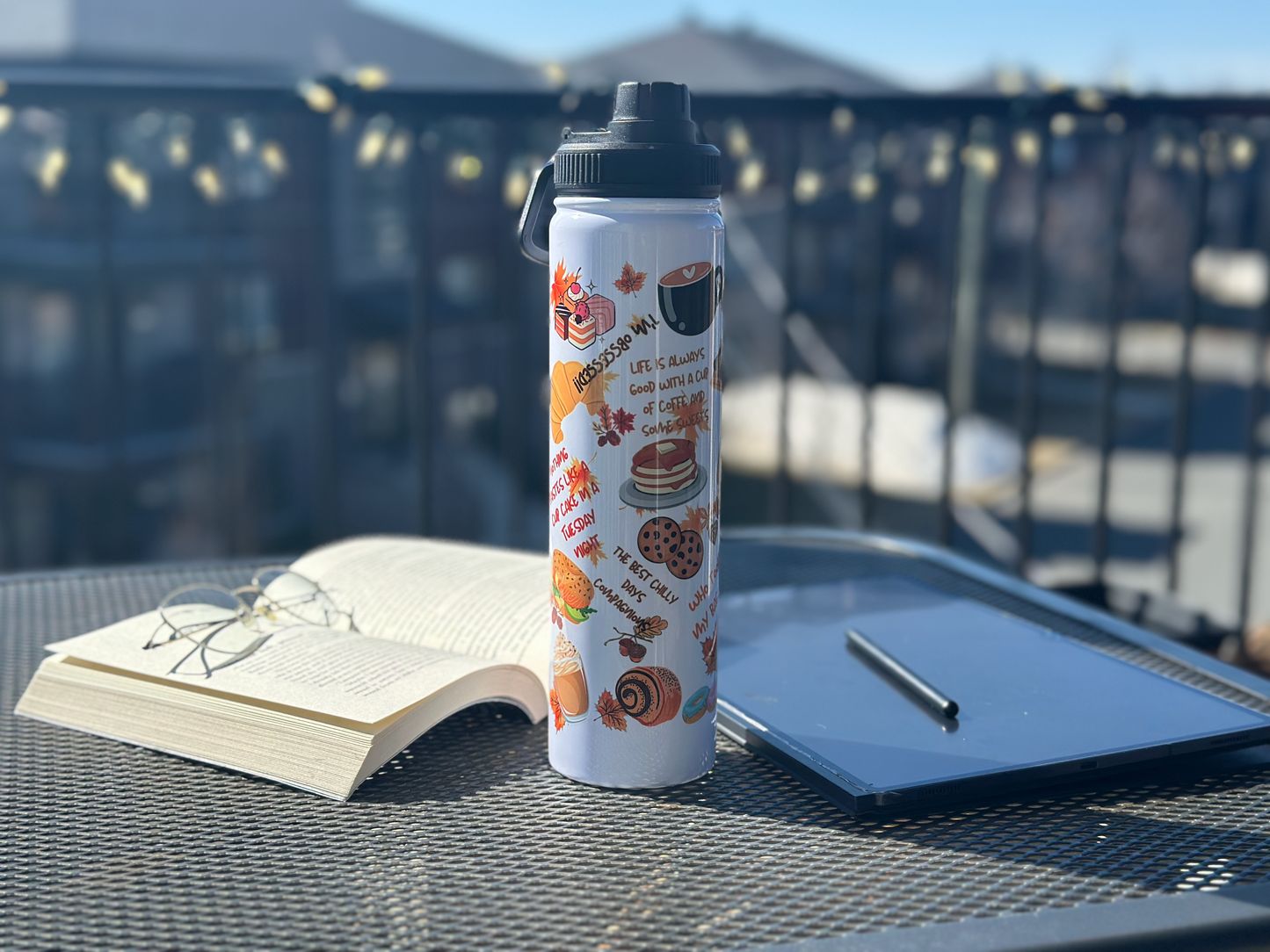 Coffee and sweets Stainless steel tumbler.