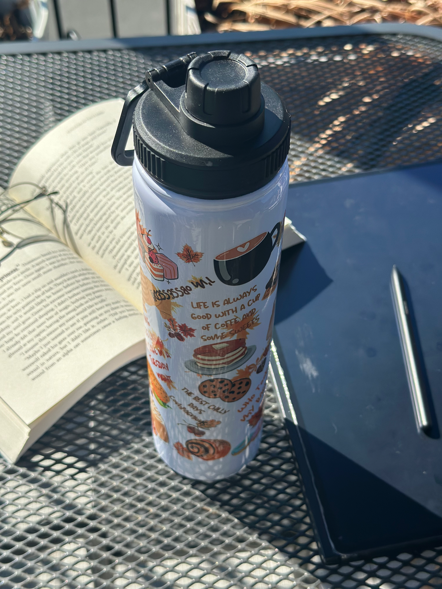 Coffee and sweets Stainless steel tumbler.